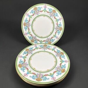 Set of 4 Mintons for Spaulding & Co Chicago Dish Plates Floral Swag Gold 10inch